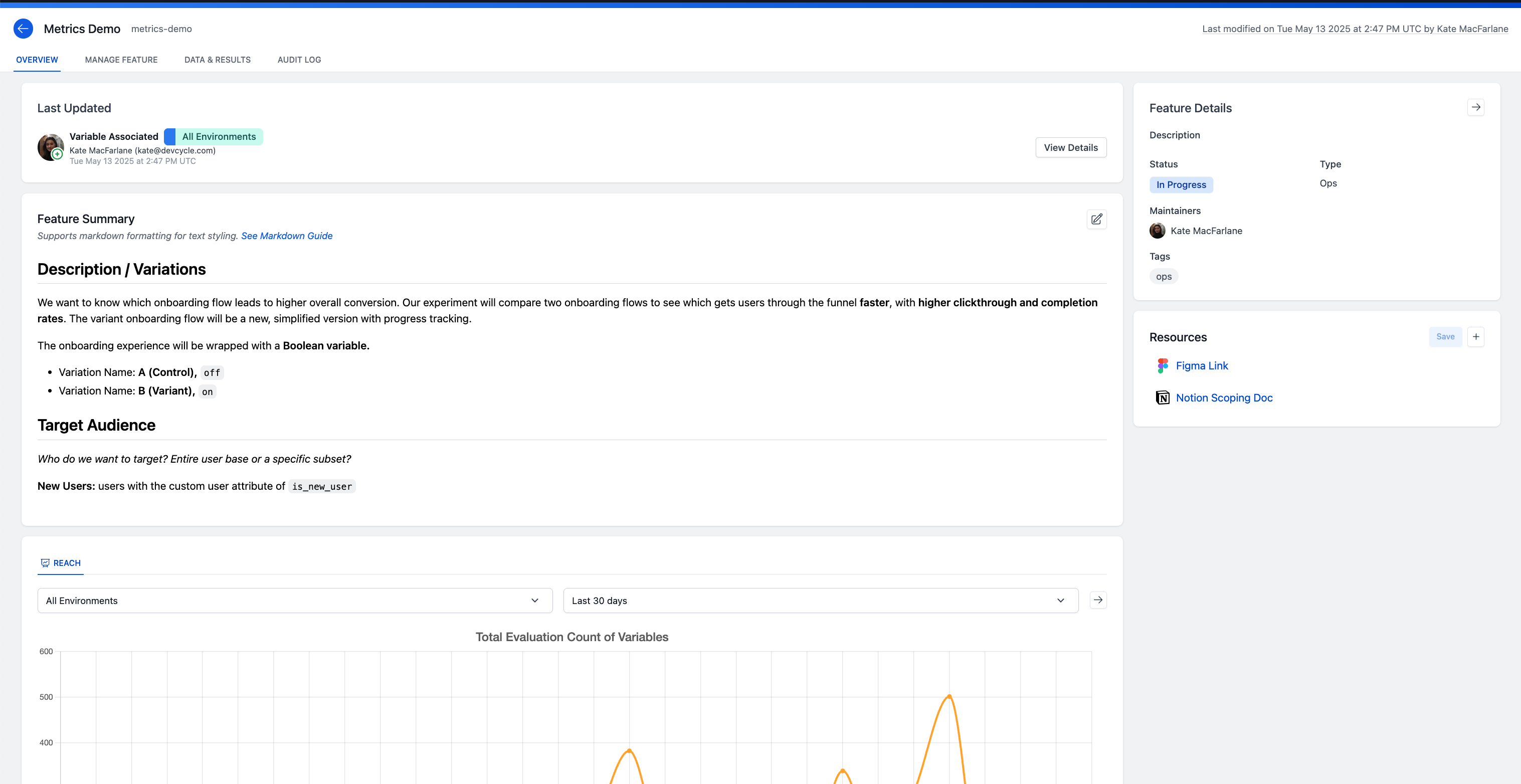 Feature Overview Tab